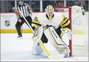  ?? NICK WASS — THE ASSOCIATED PRESS ?? Pittsburgh Penguins goaltender Matt Murray (30) stands on the ice during the second period of a Feb. 23game against the Washington Capitals in Washington.