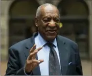  ?? THE ASSOCIATED PRESS ?? Bill Cosby speaks to the media as he and his attorney leave Allegheny County Courthouse after the third day of jury selection in his sexual assault trial in Pittsburgh on Wednesday.