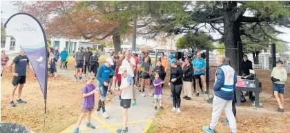  ?? ?? About 40 people get along to the parkrun at Russell Park, Waipukurau, depending on weather each weekend the event runs. The event just marked two years since it began.