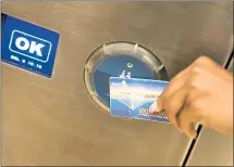  ?? STAFF ARCHIVES ?? A BART rider uses a Clipper card-only fare gate at the Downtown Berkeley BART Station in 2017.