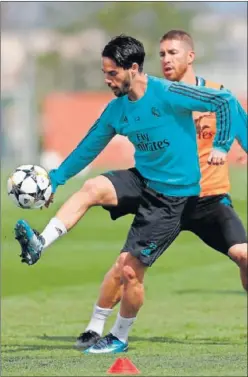  ??  ?? RECUPERADO. Tras no jugar en Liga, Isco se ejercitó bien ayer.