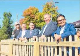  ??  ?? Mayor Paula Southgate, Hamilton East MP Jamie Strange, Minister of Transport Michael Wood, Tainui Group Holdings CEO Chris Joblin and Hamilton West MP Dr Gaurav Sharma.