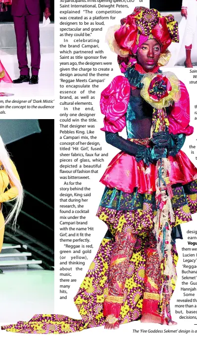  ??  ?? The ‘Fire Goddess Sekmet’ design is a head-turner in the Avant Garde Designer of the Year competitio­n.