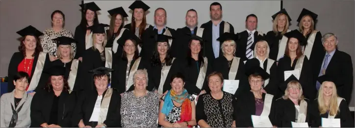  ??  ?? QQI Level in Health Care Skills graduates with Cllr Tony Dempsey, Deputy Mayor; Patricia Howlin (manager); Kathryn Bermingham (WWETB); and tutors Ann Corr, Kathleen O’Callaghan and Ann O’Shea.