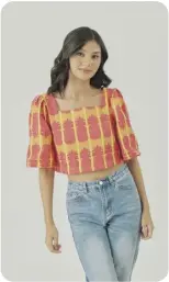  ?? ?? Love, Camille’s Pinya Clara top is handwoven by the artisans of Ilocos Sur