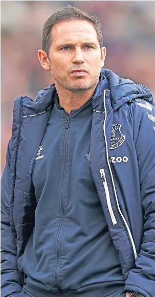  ?? ?? Everton boss Frank Lampard is working to keep the Blues in the top flight.