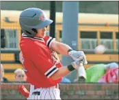  ?? Jeremy Stewart ?? Cedartown’s Cade Dingler connects for a hit against
Ridgeland during Game
1 of last Thursday’s doublehead­er at Cedartown High School.
♦