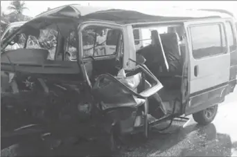  ??  ?? Minibus BTT 3118, which the car allegedly collided with head-on