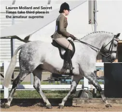  ??  ?? Lauren Mollard and Secret Times take third place in the amateur supreme