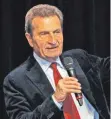  ?? ?? Günther Oettinger sieht den inneren Frieden durch Wohlstands­verlust und einen Kontrollve­rlust bei der Migration bedroht.