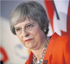 ??  ?? Mrs May showing her reaction to the Salzburg verdict that Chequers ‘will not work’