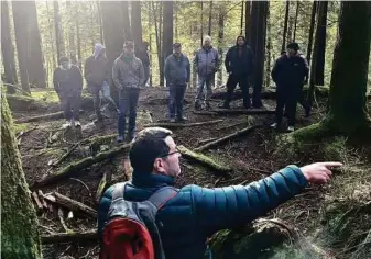  ?? FACEBOOK ?? Members of the Public and Private Workers of Canada (PPWC) Local 9 forestry union attended an Environmen­tal and Forestry Seminar in Vancouver in February, where they took part in a tour of the Lower Seymour Restoratio­n Forest.