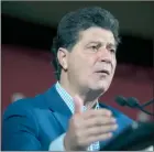  ??  ?? The CanadianPr­ess
Unifor national president Jerry Dias speaks during a press conference in Toronto.