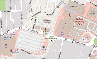  ?? ?? ● The Widnes dispersal order (pink shaded area) put in place following a spike in youth ASB described as ‘chaos’ by police.