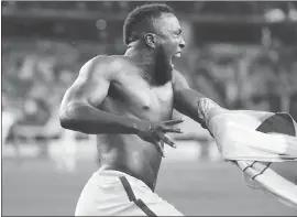  ?? LM OTERO - ASSOCIATED PRESS ?? The U.S.’s Jozy Altidore celebrates after scoring against Costa Rica during the CONCACAF Gold Cup semifinals. The U.S. plays in the final on Wednesday in Santa Clara.