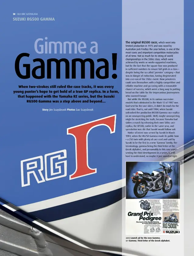  ??  ?? ABOVE Launch ad for the new Gamma. LEFT Gamma. Third letter of the Greek alphabet.