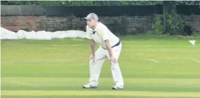  ??  ?? ●●Mark Makin hit 43 for Marple in the clash against league leaders Timperley