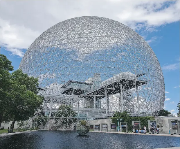  ?? ALAIN DECARIE / THE NEW YORK TIMES ?? The Biosphere, designed by Buckminste­r Fuller, which housed the U. S. pavilion at Expo 67, is now an environmen­tal museum.