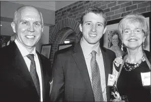  ??  ?? Judge Phillip Whiteaker of Cabot with Daniel Shults and retired Arkansas Supreme Court Justice Annabelle Imber Tuck