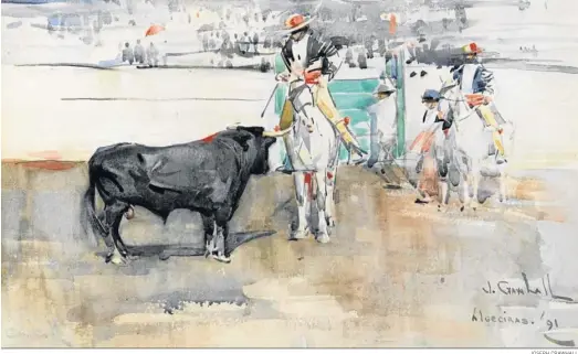  ?? JOSEPH CRAWHALL ?? ‘The Bullfight’, Algeciras, 1891.