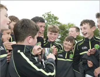  ??  ?? The St Nicholas players celebrate on their return to Wicklow.