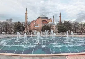  ?? CHRIS MCGRATH, GETTY IMAGES ?? The Hagia Sophia has a rich history: It was built as an Orthodox Christian cathedral in the sixth century in what was then Constantin­ople, turned into a mosque in the 15th century by the invading Ottomans, then was reborn as a symbol of modern Turkey.