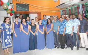  ?? Photo: KATHRIN KRISHNA. ?? Staff of Bank of Baroda Suva staff at the Christmas Function at their office on Wednesday.
