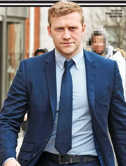  ??  ?? Accused: Stuart Olding yesterday