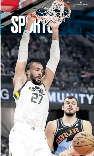  ?? —AP ?? Rudy Gobert (left) still hasn’t completely recovered sense of smell.