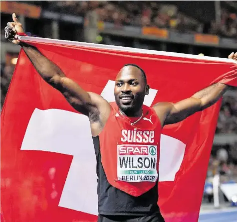  ?? AP ?? Alex Wilson ist der insgesamt dritte Schweizer, der an Europameis­terschafte­n über 200 m auf dem Podest steht.