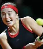  ?? AFP ?? CoCo Vandeweghe and Jelena Ostapenko in action at the Stuttgart Open. —