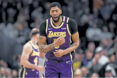  ?? AAron Ontiveroz, THE DENVER POST ?? Lakers superstar Anthony Davis was selected first- team All- NBA center ahead of Denver’s Nikola Jokic.