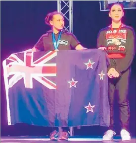  ?? PICTURE / SUPPLIED ?? Proud Kiwi Shaylah Harris after receiving her silver medal.