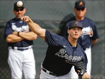  ?? CURTIS COMPTON / CCOMPTON@AJC.COM ?? During spring training back in February in North Port, Florida, Kyle Wright got off to a strong start. Then came the shutdown and a setback, but he feels he’s ready to go in whatever role he’s given.