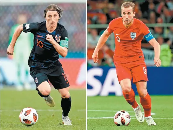  ??  ?? Luka Modric y Harry Kane son capitanes, motores y corazón de Croacia e Inglaterra, respectiva­mente