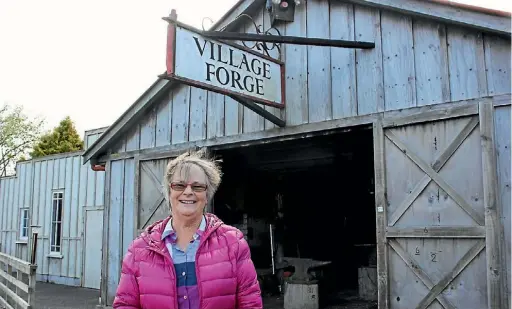  ?? JANE MATTHEWS/ STUFF ?? Raewynn Hodge is looking forward to the blacksmith’s workshop being all go during the Pioneer Villiage’s Family Fun Day.