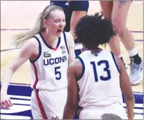  ?? Tribune News Service/hartford Courant ?? Uconn’s Paige Bueckers, left, has over 916,000 followers on Instagram, 341,000 on Tiktok and another 59,000 on Twitter, making her one of the most followed athletes in American college sports.