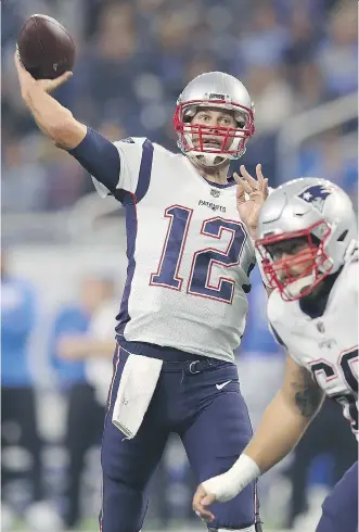  ?? GETTY IMAGES/FILES ?? The pathway for QB Tom Brady and the Patriots to easily win the AFC again will only go sideways if something unexpected happens or key players are injured.