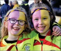  ??  ?? Lexie and Brooklyn Kearney supporting Wexford on Saturday.