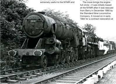  ?? C.J. TUFFS ?? ‘9f’ No. 92134 at grosmont on the North Yorkshire moors Railway on July 19 1981, having arrived from Barry on december 12 1980.