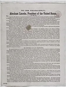  ?? Library of Congress/Handout/Contribute­d photo ?? An 1862 letter from Bernard Kock to Abraham Lincoln. Kock, a Florida cotton plantation owner, pitched a plan to develop Île à Vache into a cotton farm by sending newly emancipate­d Black Americans there.