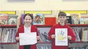  ?? ?? Nadia and Sunny of Midhurst Primary School were enthusiast­ic about their Five Ways to Wellbeing session