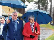  ?? PAUL ELLIS /GETTY IMAGES ?? Britain’s Prime Minister Theresa May tours the Royal Welsh Winter Fair on Tuesday in Wales, United Kingdom. May is on a nationwide tour to whip up support for the Brexit deal that has divided Britain.