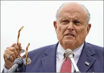  ?? ASSOCIATED PRESS ?? Rudy Giuliani said he has to consider attorney-client privilege, but added, “Given the nature of his invitation about my concerns I might be able to do it without discussing privileged informatio­n.”