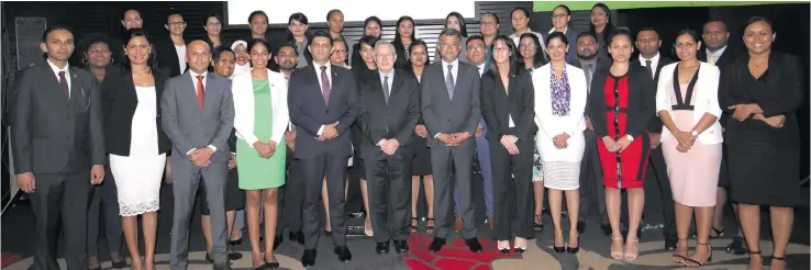  ?? Photo: Office of the Attorney-General ?? Staff of the Attorney-General’s Office and members of the legal fraternity after the closing of the at the 19th Attorney-General’s Conference at the InterConti­nental Fiji Golf Resort and Spa in Natadola.