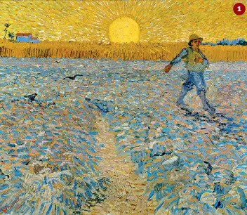  ??  ?? Capolavori
1 Vincent van Gogh, «Il seminatore», 1888. Otterlo, Kröller-müller Museum