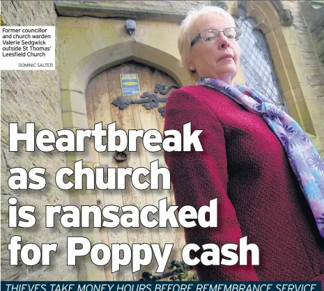  ?? DOMINIC SALTER ?? Former councillor and church warden Valerie Sedgwick outside St Thomas’ Leesfield Church