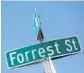  ?? MIKE STOCKER/ STAFF FILE PHOTO ?? The street sign for Forrest Street and 22nd Avenue in Hollywood will be changed. City commission­ers agreed to rename the streets named for Robert E. Lee, John Bell Hood and Nathan Bedford Forrest, who was the first grand wizard of the KKK.