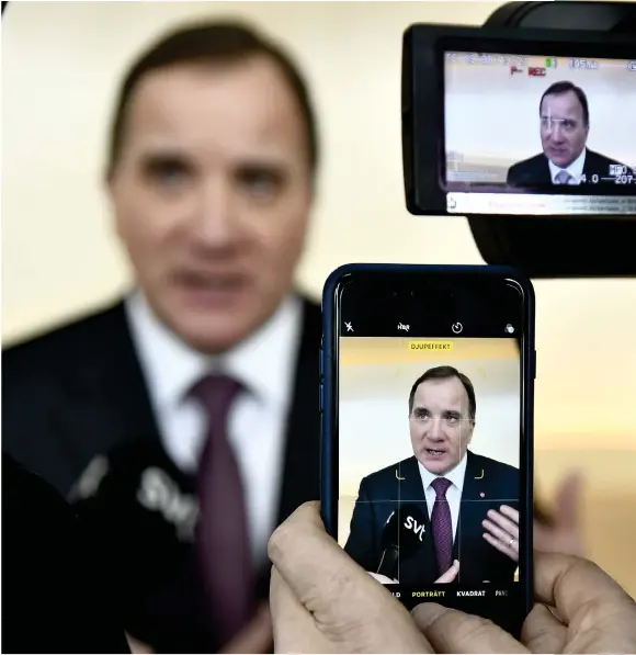  ??  ?? PÅ KRIGSSTIGE­N. Statsminis­ter Stefan Löfven (S) vill sätta hårt mot hårt för att få bukt med den grova organisera­de brottsligh­eten. Men det fanns, så klart, fler