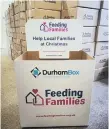  ??  ?? Durham Box is once again supporting Feeding Families.